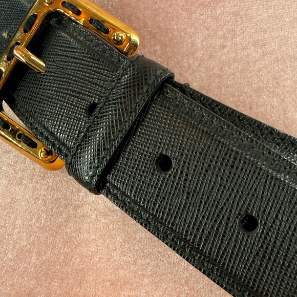 GUC Prada Saffiano Leather Black Belt - Picture 4 of 10